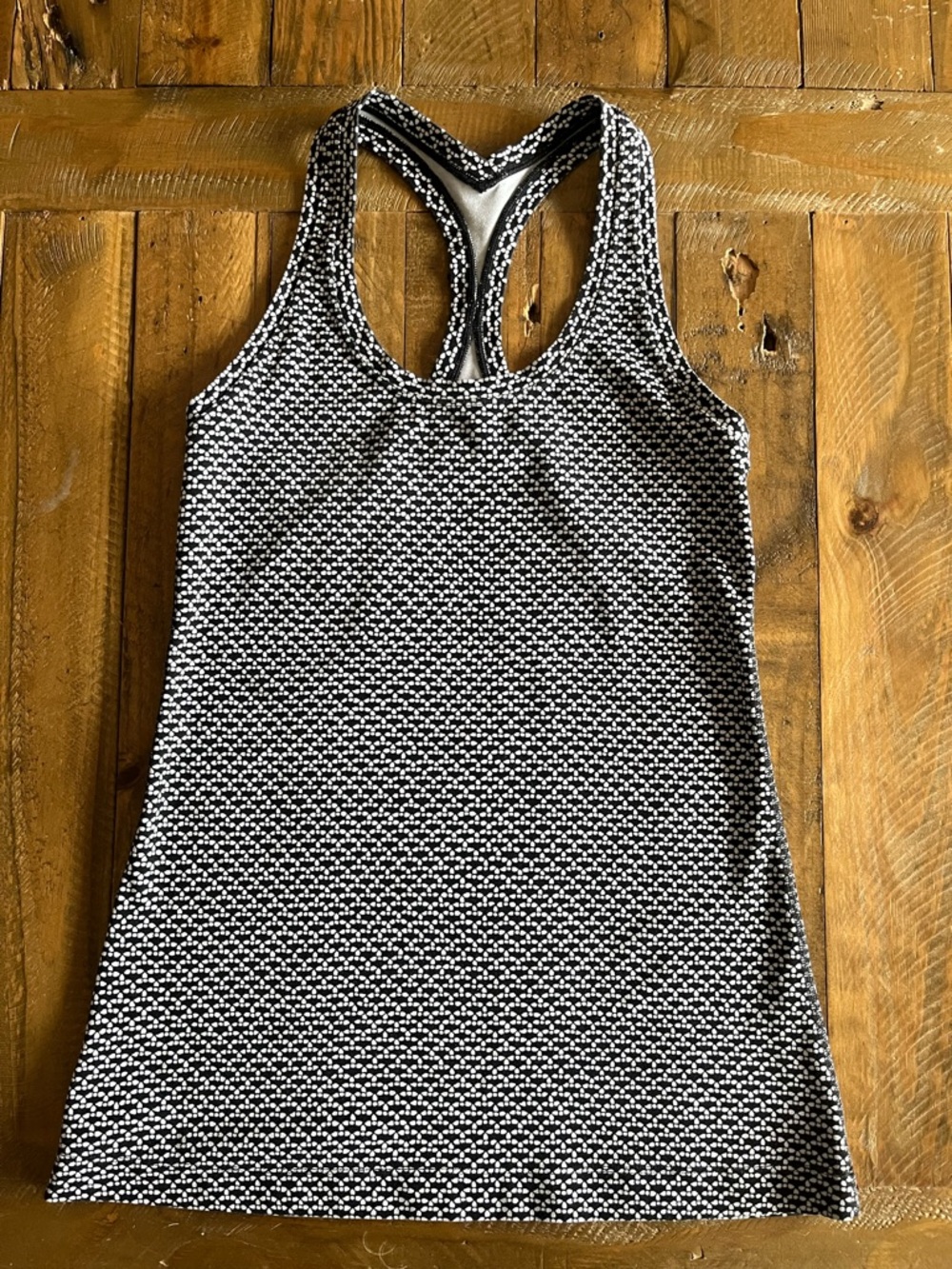 lululemon athletica Black & White Patterned Racerback Tank